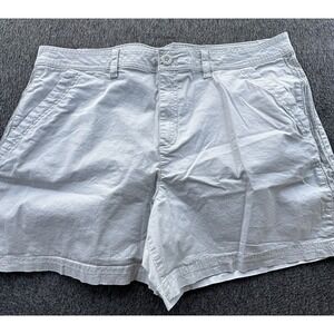 Eddie Bauer Shorts Womens Size‎ 18 Light Gray Pockets Flat Front Stretch Casual